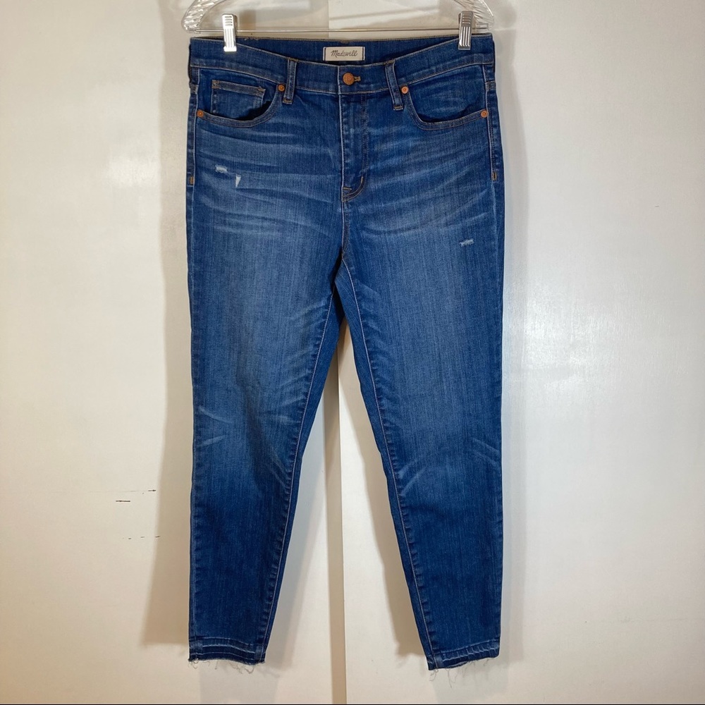 Madewell 9" High Riser Skinny Skinny Jeans Destructed Hem Edition
